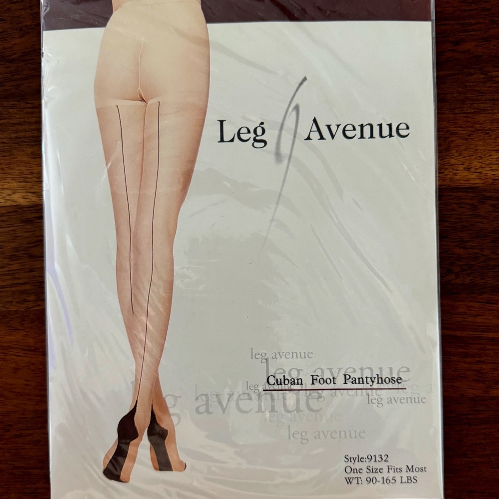 Leg Avenue, Cuban Foot Pantyhose with Back Seam, OS
